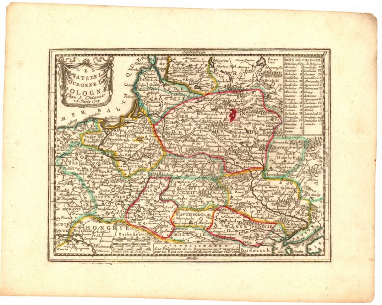 LES  ETATS DE LA  COURONNE DE  POLOGNE  Chez I. Chiquet A. Paris 1719.
