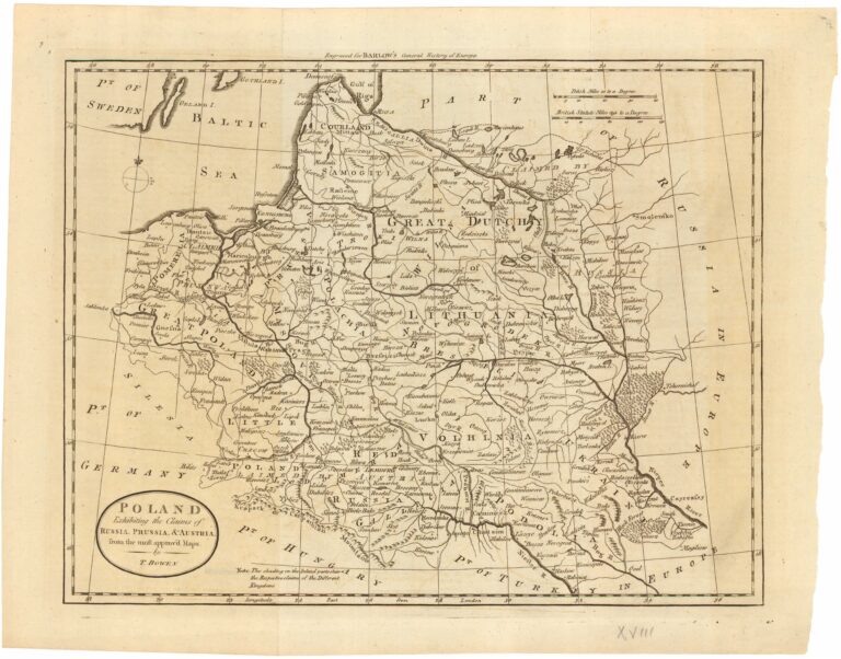 POLAND  Exhibiting the Claims of  RUSSIA, PRUSSIA & AUSTRIA,  from the most approv’d Maps by  T. BOWEN.