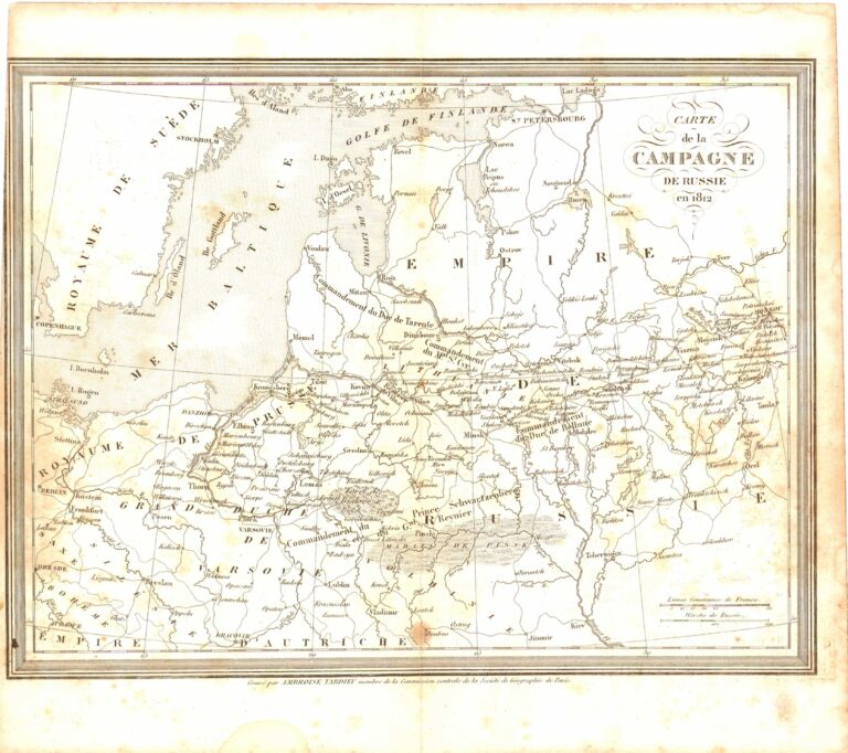 CARTE  DE LA  CAMPAGNE  DE RUSSIE  en 1812
